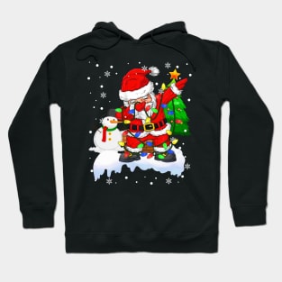 Ugly Sweater Christmas Lights Dabbing Santa Snowman Xmas Hoodie